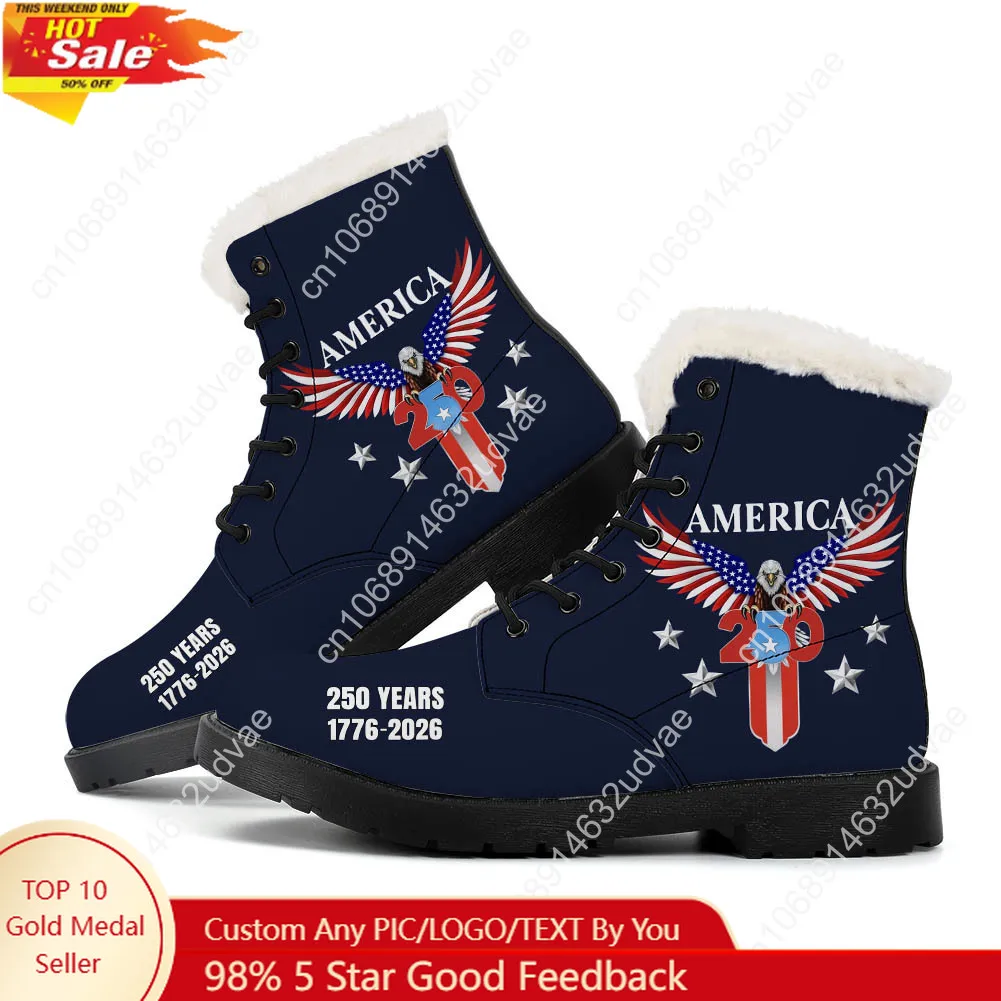 Men Shoes Casual - America 250th Anniversary 1776-2026 Plush Boots