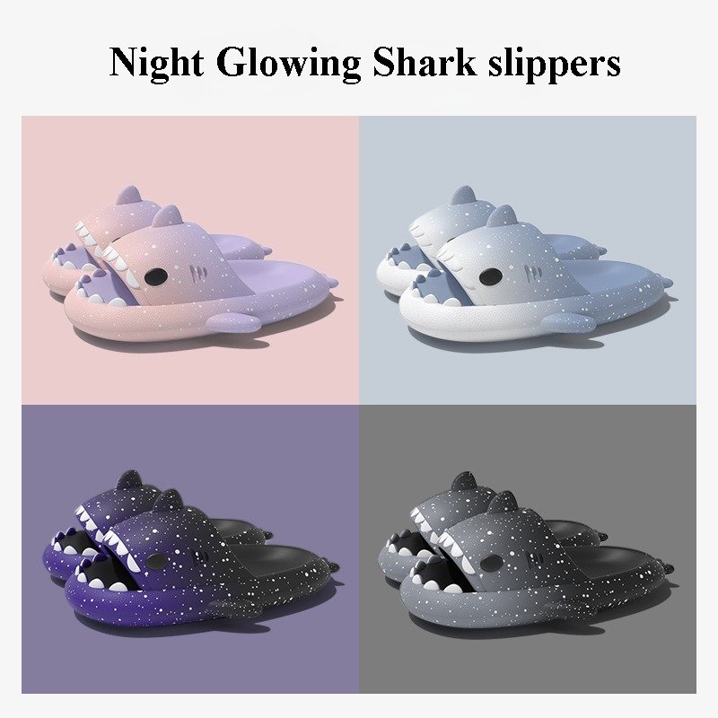 Men Shoes On - Cute Cartoon Shark Slippers For Women