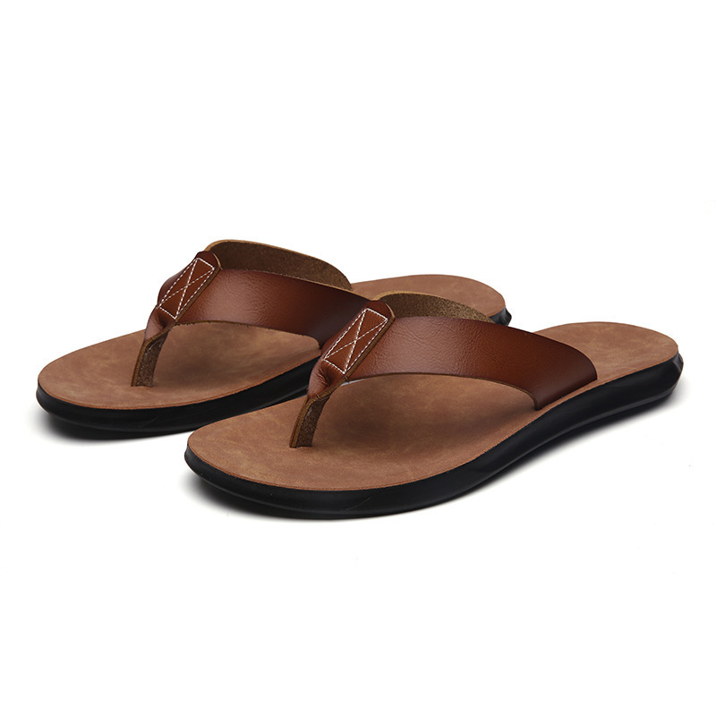 Men'S Shoes Dockers - 38-47 New Italian Leather Flip-flops for