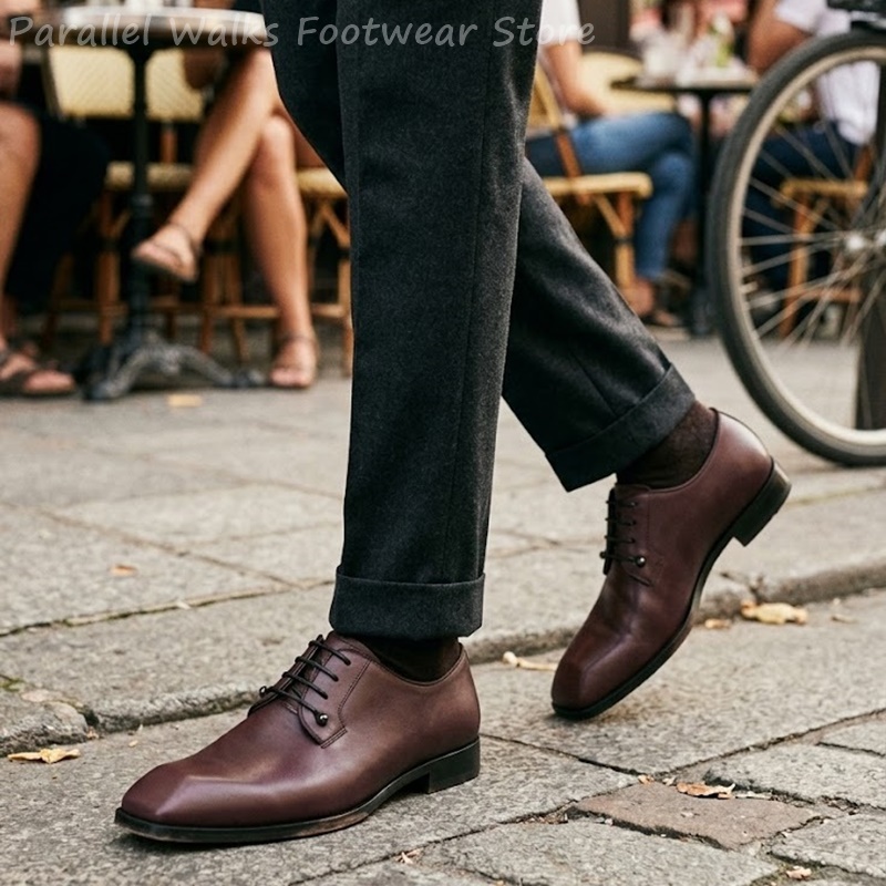 Men'S Shoes Smart - Mens Dark Brown Leather Derby Shoes