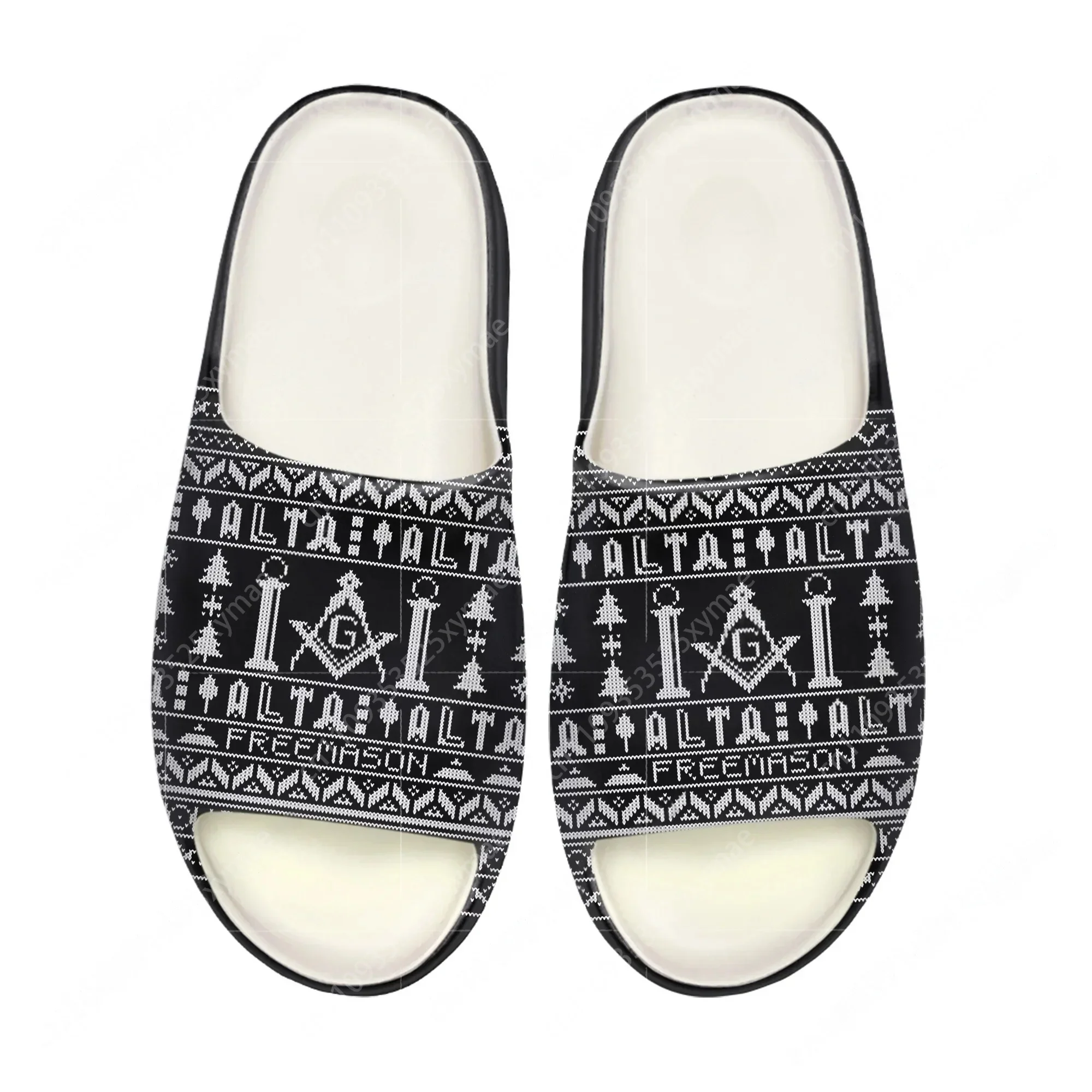 Men Shoes On - Masonic Mason Freemason Pattern Soft Sole