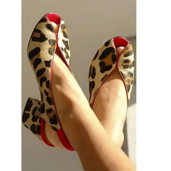 Leopard Print Peep Toe Slingba - Men Shoes On review and price