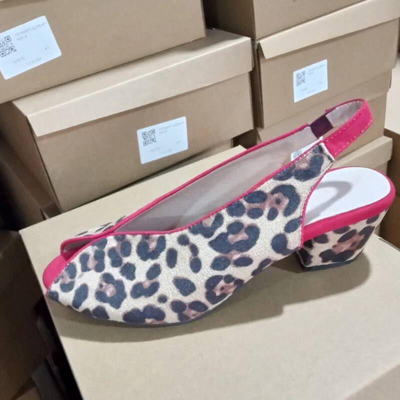 Leopard Print Peep Toe Slingba - Men Shoes On review and price