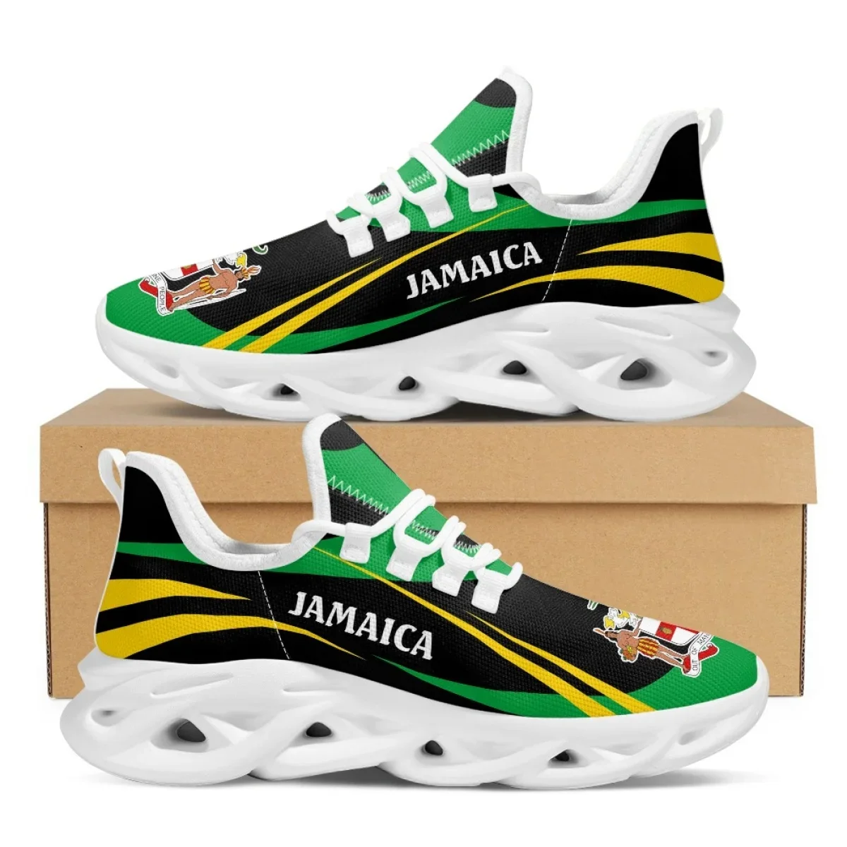 Jamaica Flag Print Shoes Men S - Mesh Trainer Breathable review and price