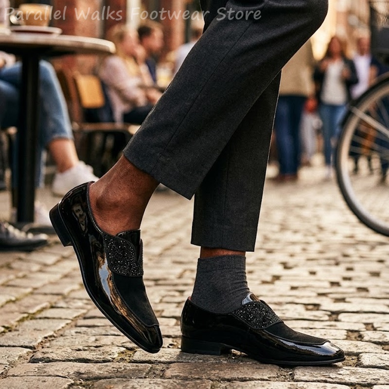 Men Black Patent Faux Suede Rh - Men'S Shoes Smart review and price