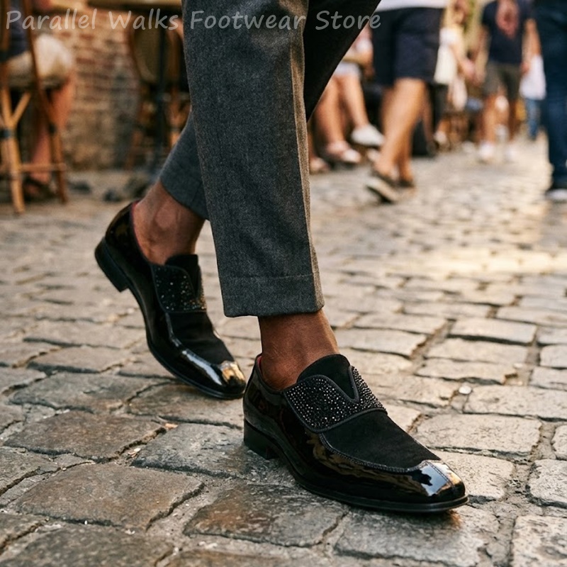 Men Black Patent Faux Suede Rh - Men'S Shoes Smart review and price