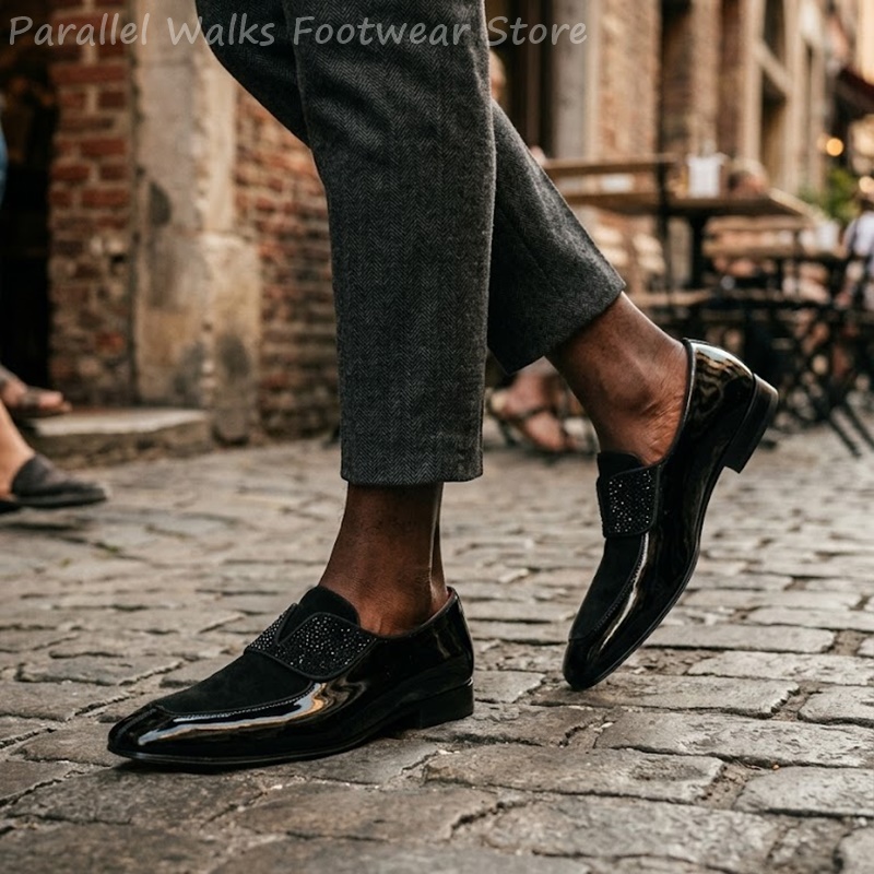 Men Black Patent Faux Suede Rh - Men'S Shoes Smart review and price