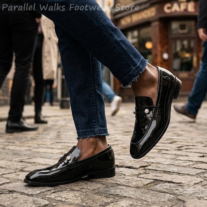 Men Black Patent Faux Suede Rh - Men'S Shoes Smart review and price