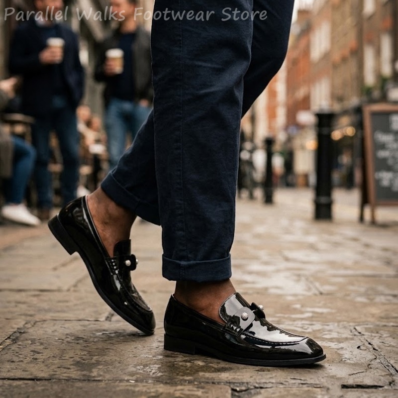 Men Black Patent Faux Suede Rh - Men'S Shoes Smart review and price