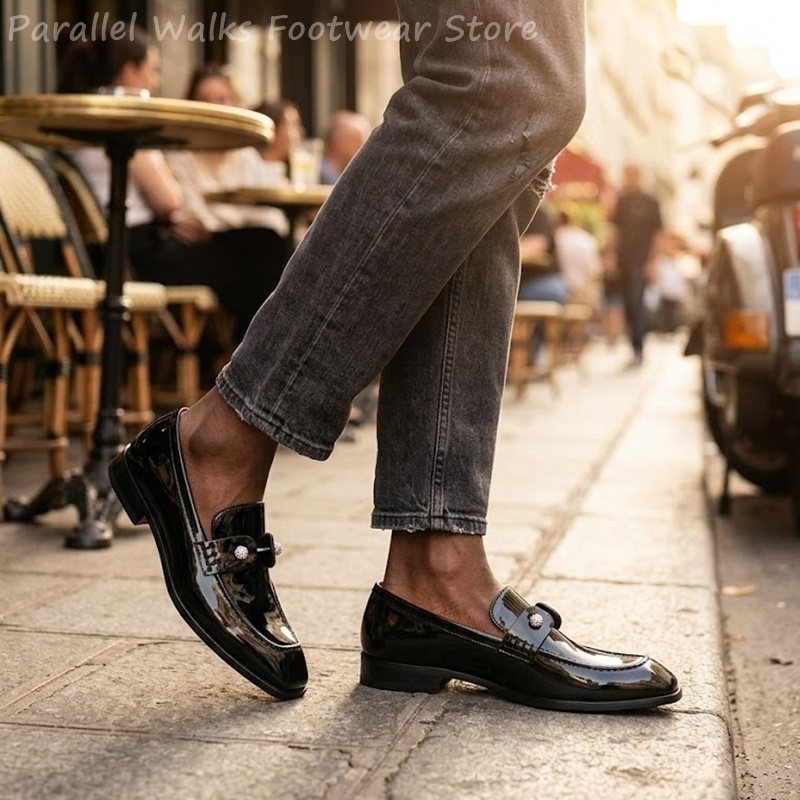 Men Black Patent Faux Suede Rh - Men'S Shoes Smart review and price