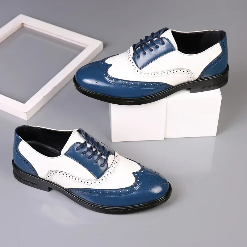 Mixed Colors Mens Dress Shoes  - Oxford Brogue Leather review and price