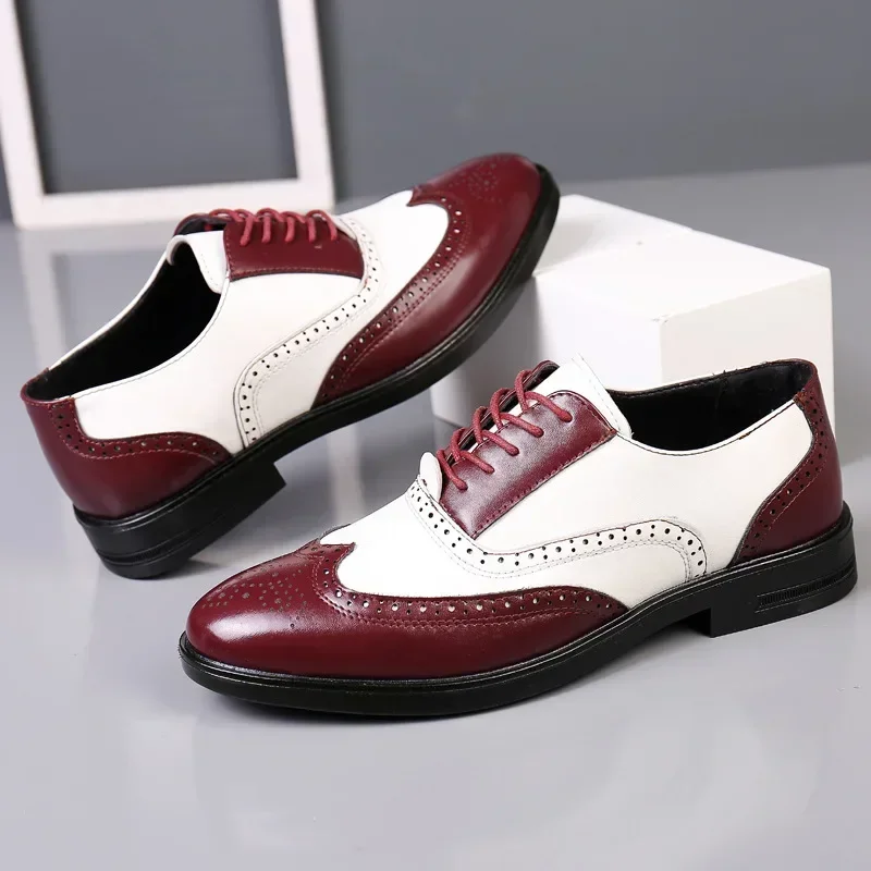 Mixed Colors Mens Dress Shoes  - Oxford Brogue Leather review and price