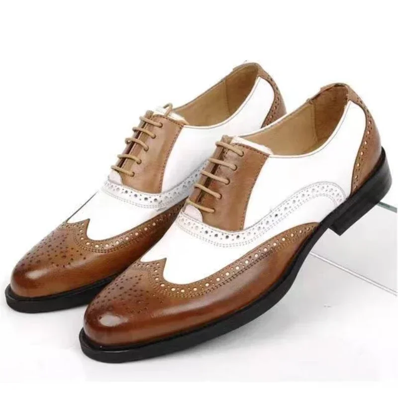 Mixed Colors Mens Dress Shoes  - Oxford Brogue Leather review and price