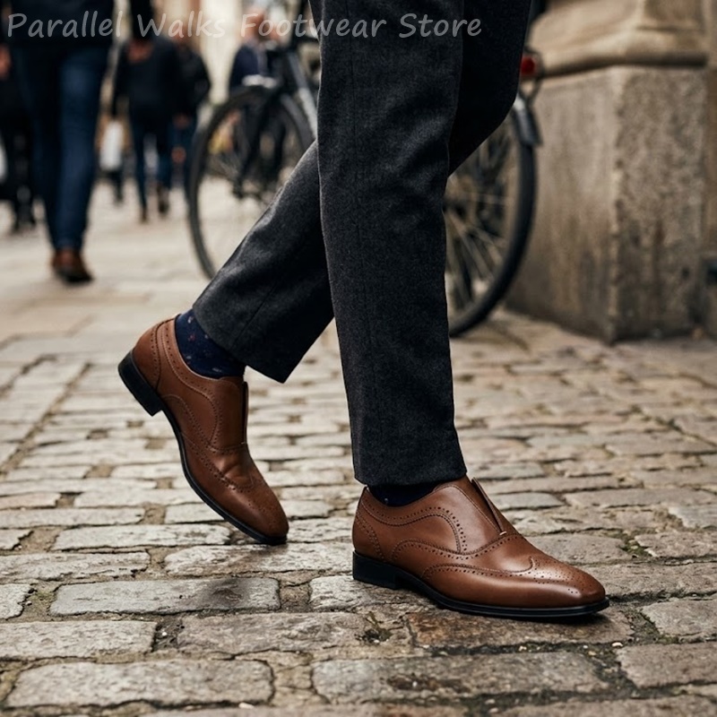 Mens Brown Leather Brogue Shoe - Oxford Brogue Leather review and price