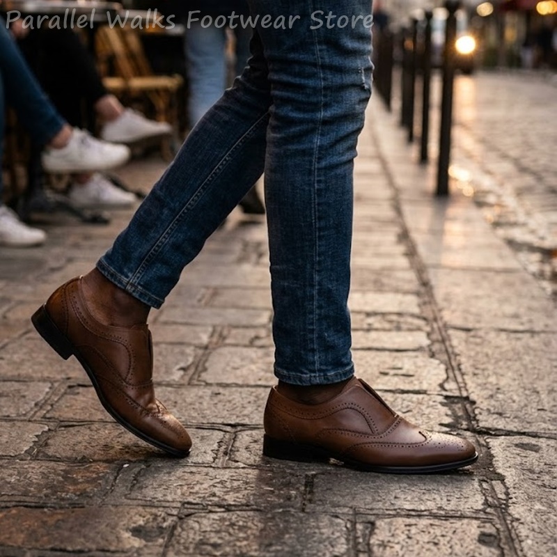 Mens Brown Leather Brogue Shoe - Oxford Brogue Leather review and price