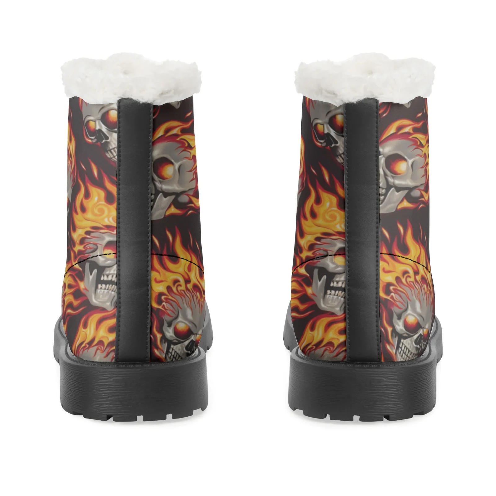 Fire Skull Patterns Snow Boots - Men Shoes Eu To Us review and price
