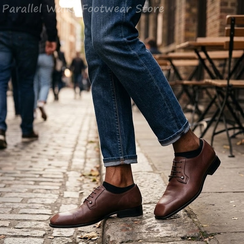 Mens Dark Brown Leather Derby  - Men'S Shoes Smart review and price