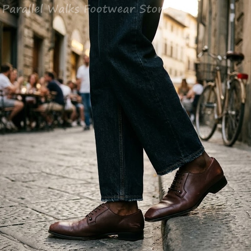 Mens Dark Brown Leather Derby  - Men'S Shoes Smart review and price