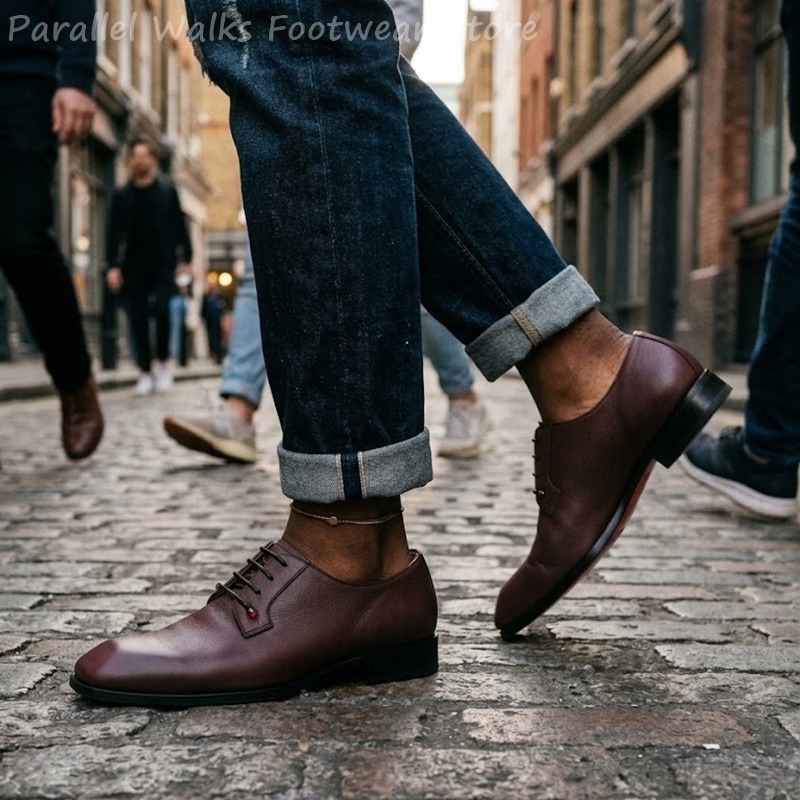 Mens Dark Brown Leather Derby  - Men'S Shoes Smart review and price